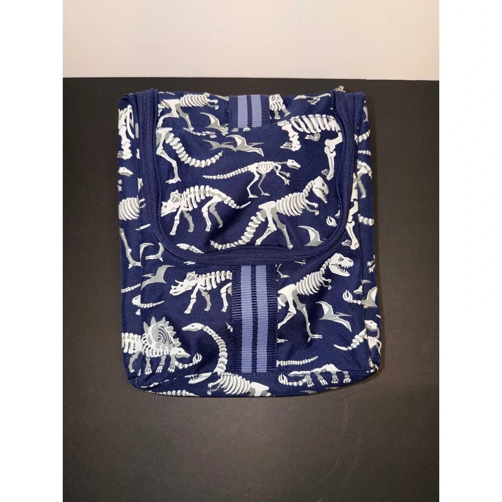 Pottery Barn Dinosaur Skeleton Glow In The Dark Hanging Toiletry Bag Travel Case